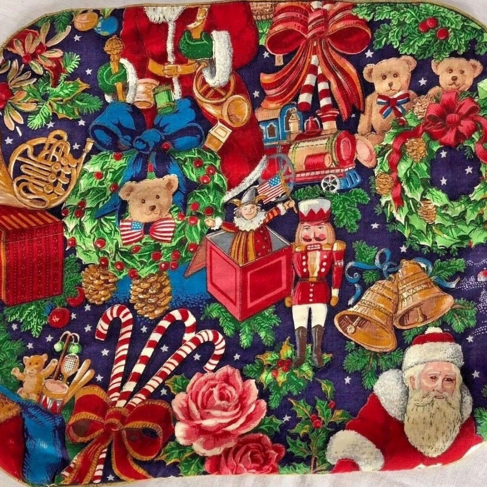 🎄 4 Old Fashion Santa Christmas Placemats🎅🏼